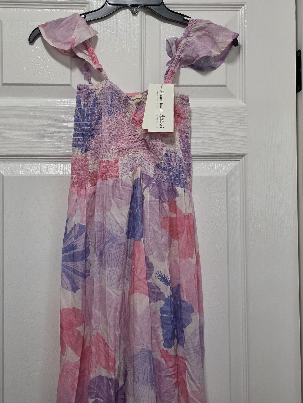 Tiare Hawaii Pink & Purple Floral Sundress New Bamboo Dress One Size